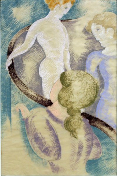 Three Figures at the Balustrade by Oskar Schlemmer